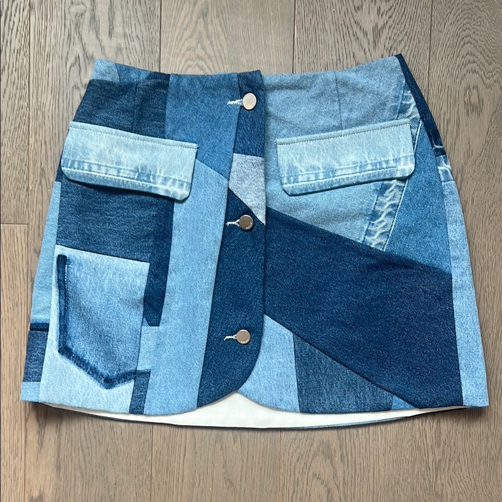 Match Blue Cargo Mini Skirt for Night Out